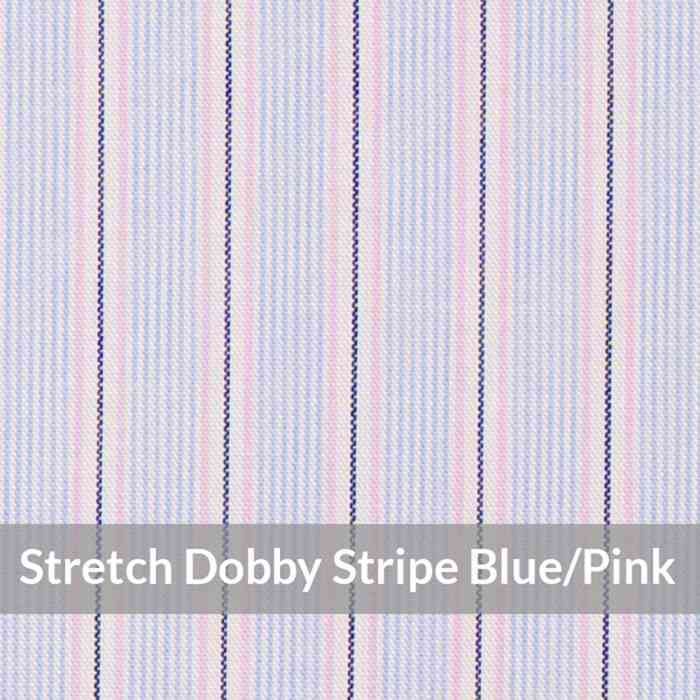 STEH6068 – Light Weight , Blue/Pink Easy Care Stretch Pencil Stripe,  Soft Touch