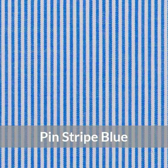 ST6065 – Light Weight , Mid Blue/White Cotton Pin Stripe