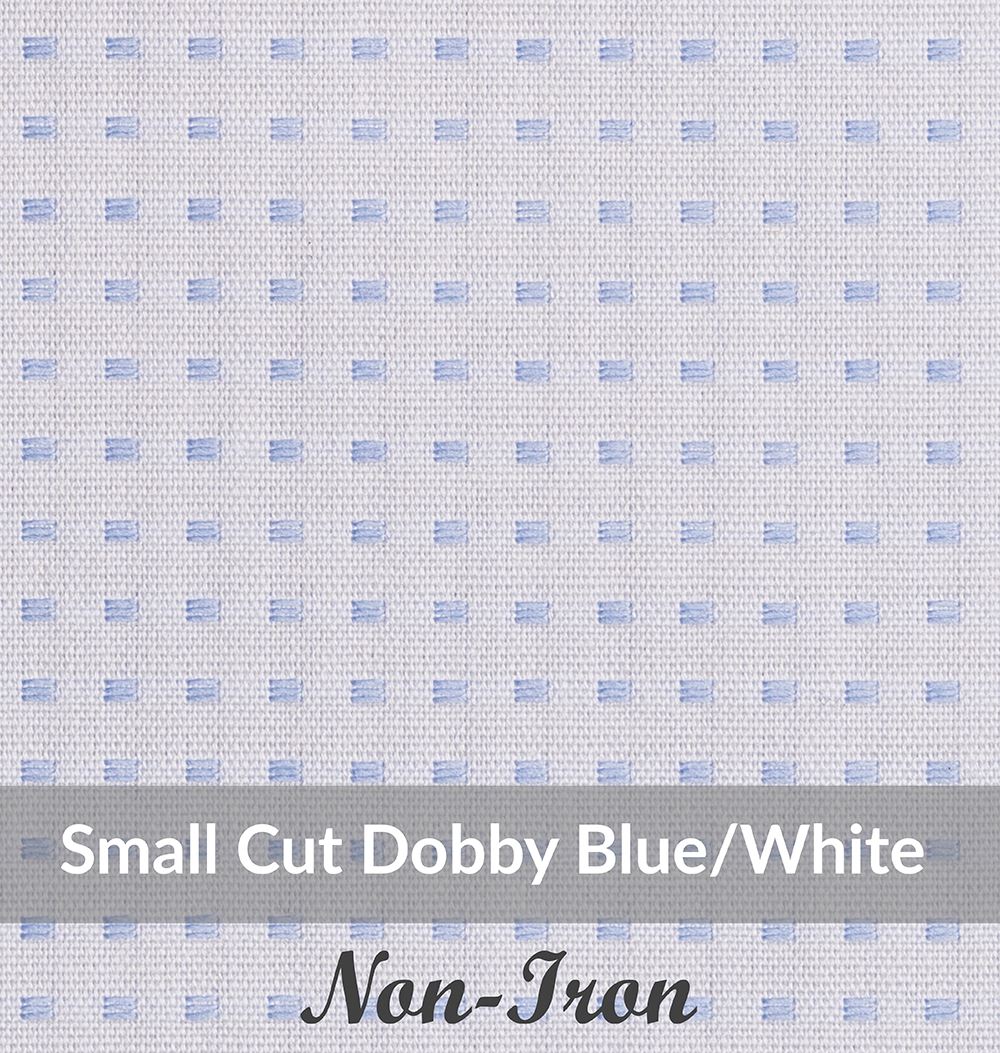 SFEN3094, Medium Weight, Blue/White,Non Iron Small Cut Dobby