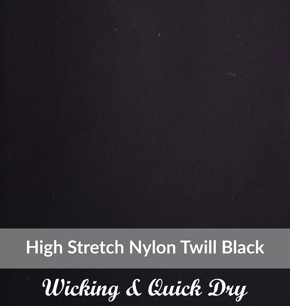 SPEH3105,Medium Weight, Black ,Easy Care Stretch ,Nylon/Spandex Twill, Wicking & Quick Dry