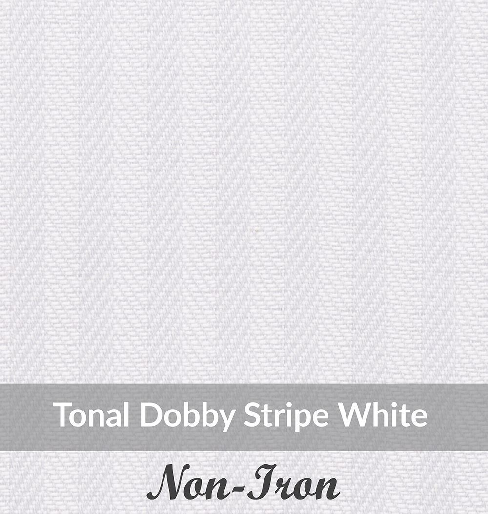 SFEN3093, Medium Weight, White,Non Iron Tonal Dobby Stripe