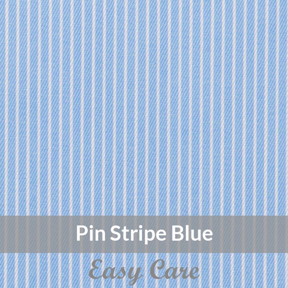 STE6063 – Light Weight, Blue/White, Easy Care Satin Twill Stripe, Soft Touch