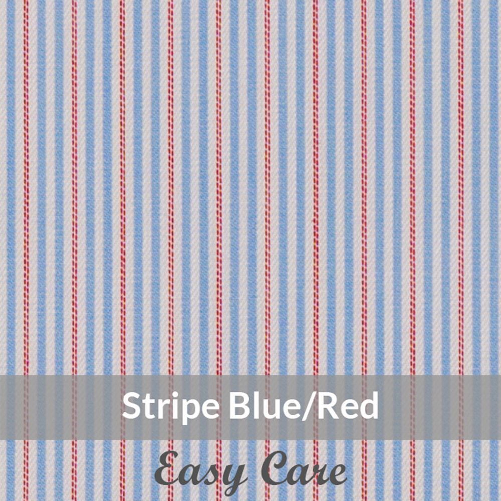 STE6075 – Light Weight, Blue/Red/white, Easy Care Small Stripe, Soft Touch