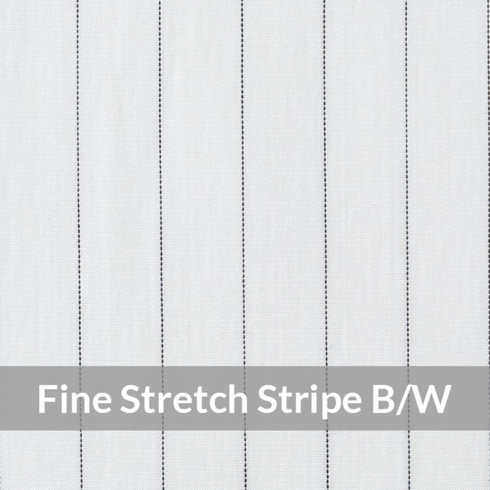 STI6093 – Light Weight, Black/white,Fine Stretch Pencil Stripe, Lustre Hand Feel