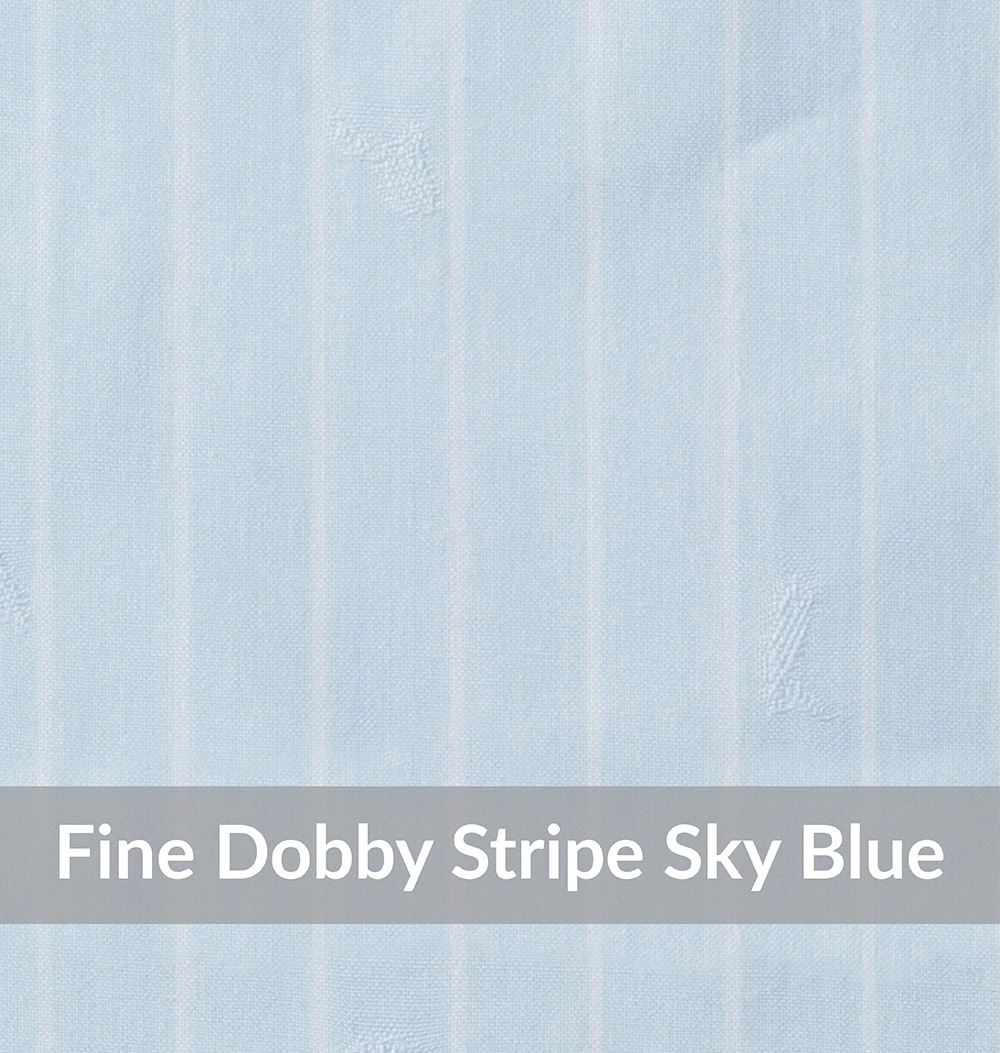 STI6089 – Light Weight, Light Blue/White,Fine Dobby Motif Pencil Stripe , Lustre Hand Feel