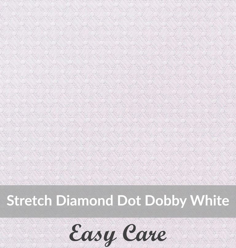 SFEH3095, Light Weight, White,Easy Care Stretch Diamond Dot Dobby