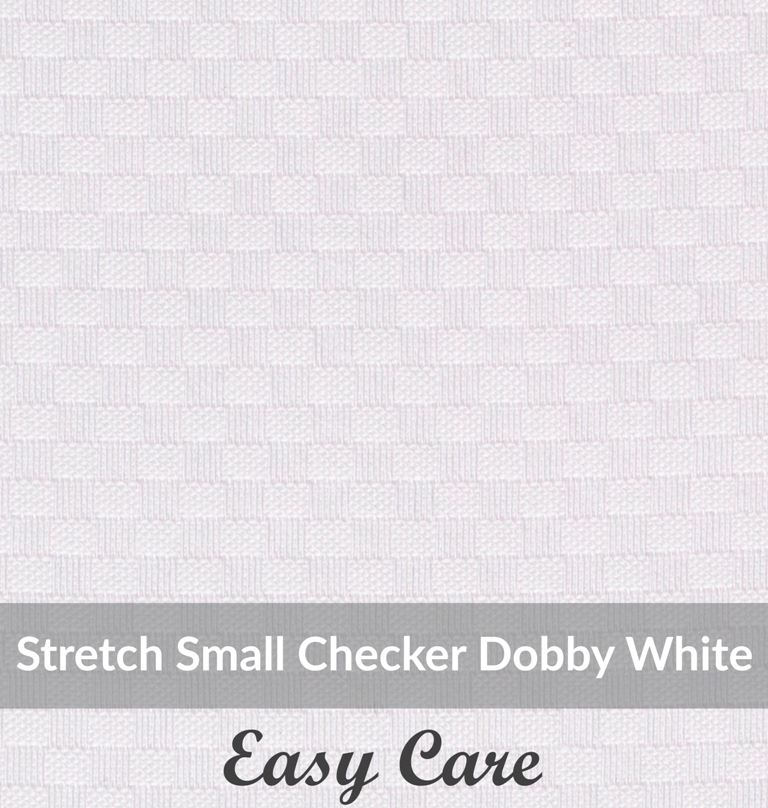 SFEH3097, Light Weight ,White ,Easy Care  Stretch Checker Dobby