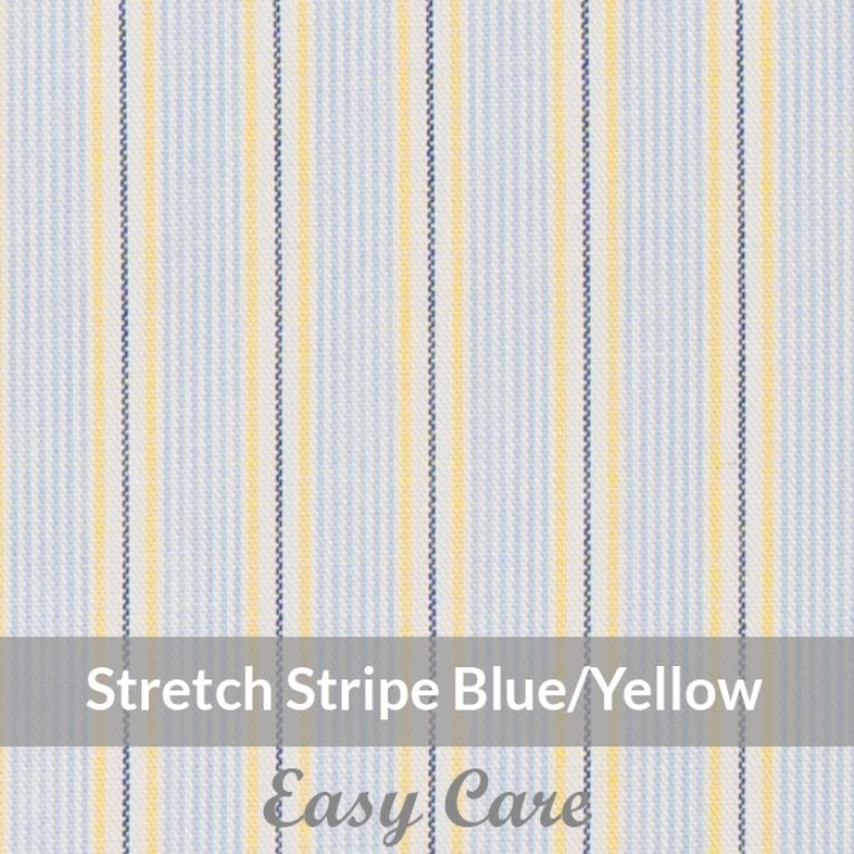 STEH6076 – Light Weight, Blue/Yellow/white, Easy Care Stretch Pencil Stripe, Soft Touch