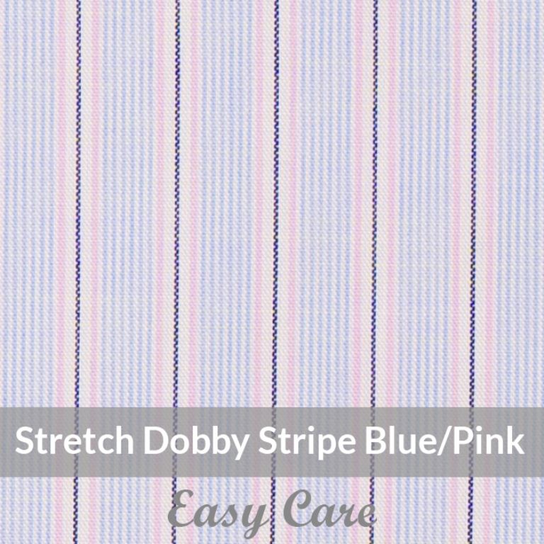 STEH6068 – Light Weight , Blue/Pink Easy Care Stretch Pencil Stripe,  Soft Touch