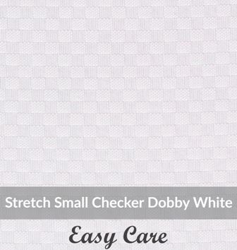 SFEH3097, Light Weight ,White ,Easy Care Stretch Checker Dobby