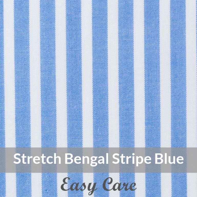 STEH6078 – Light Weight, Mid Blue/White Easy Care Stretch Fine Stripe, Soft Touch
