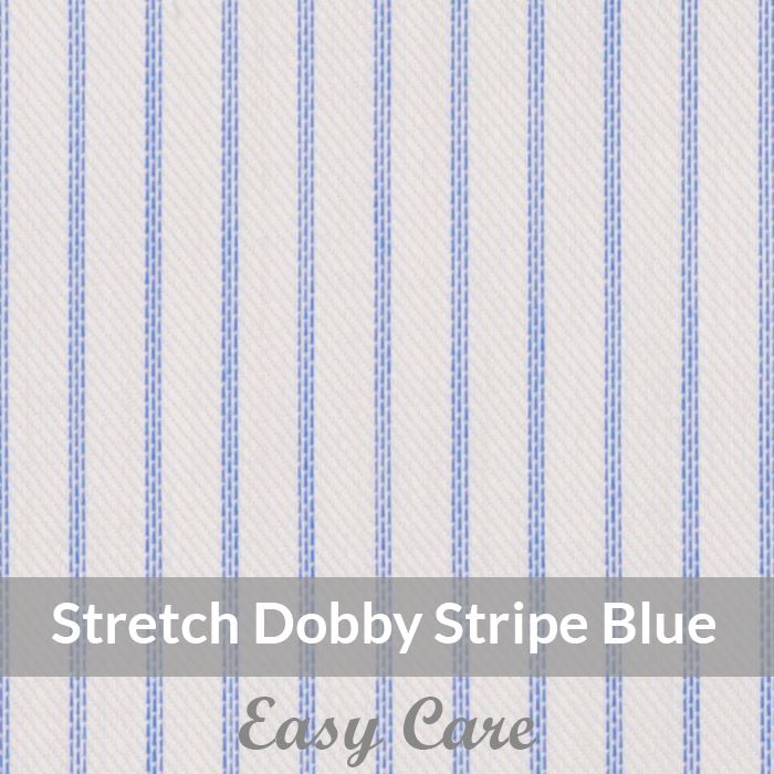 STEH6066 – Light Weight , Mid Blue/White Easy Care Stretch Pencil Stripe, Soft Touch